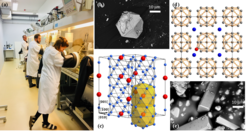 Figure I: (a) Laboratory facilities. (b) and (e) SEM images of novel materials, grown by our group. (c) and (d) Crystal structures of complex intermetallic compounds, investigated as part of our recent studies.
